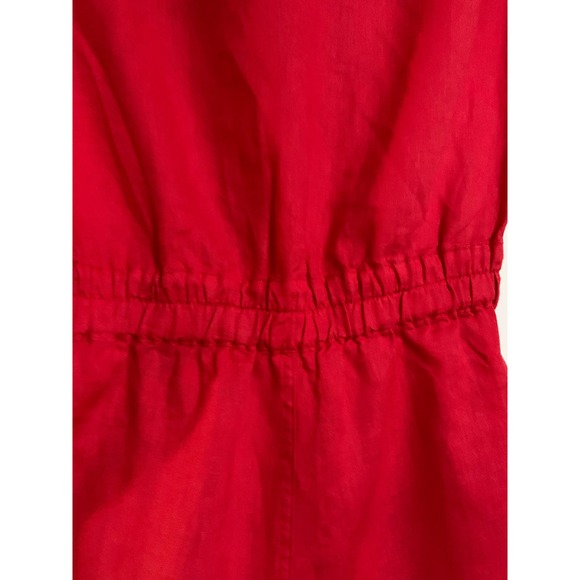 BlankNYC Linen Romper Red Flag Small Woman's 1 Piece Button Front Shorts Jumper - Picture 8 of 8